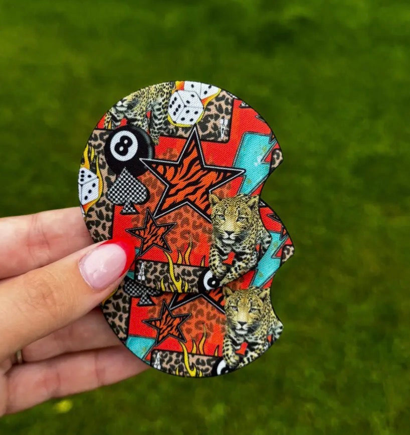 Punchy Collage Car Coaster Set