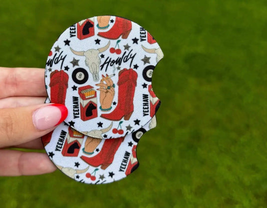 Howdy Set of Car Coasters