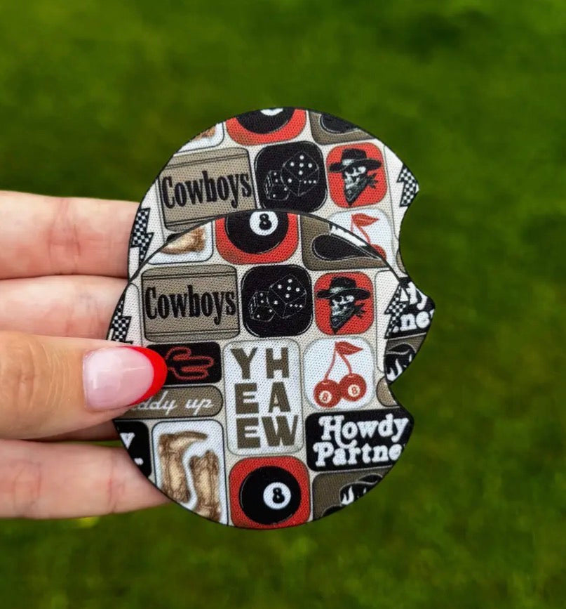 Cowboys Car Coaster Set